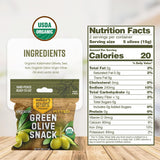 Organic Green Pitted Olive Snack by Nature’s Greatest Foods – 1.1 Oz – Ready to Eat, Freshly Seasoned, Low Calorie & Nutritious, Gluten Free, Kosher, Product of Greece (Pack of 24)