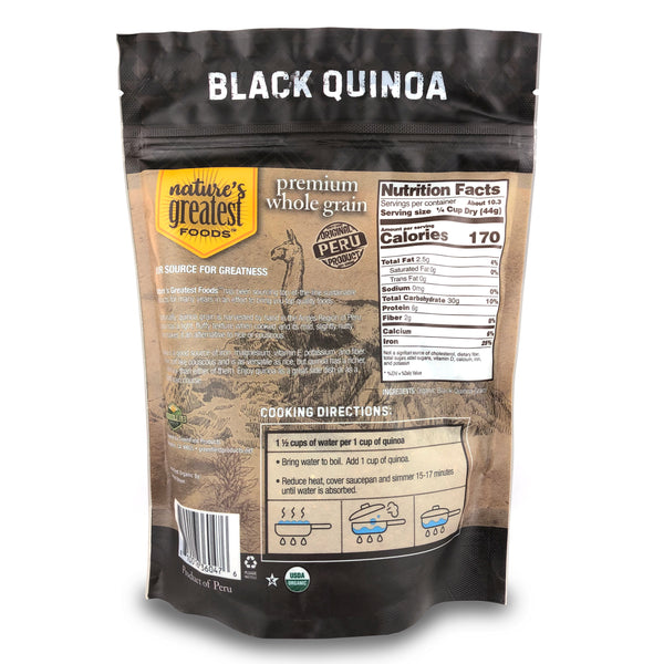 QUINOA BLACK ORGANIC, 16 Oz