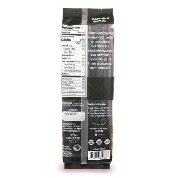 RICE NOODLES BLACK ORGANIC, 7.7 Oz