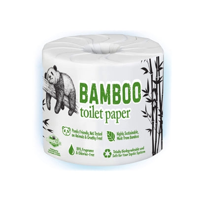 100% Bamboo & Sugarcane Toilet Paper, 2 Ply, 450 Sheets, Single Roll